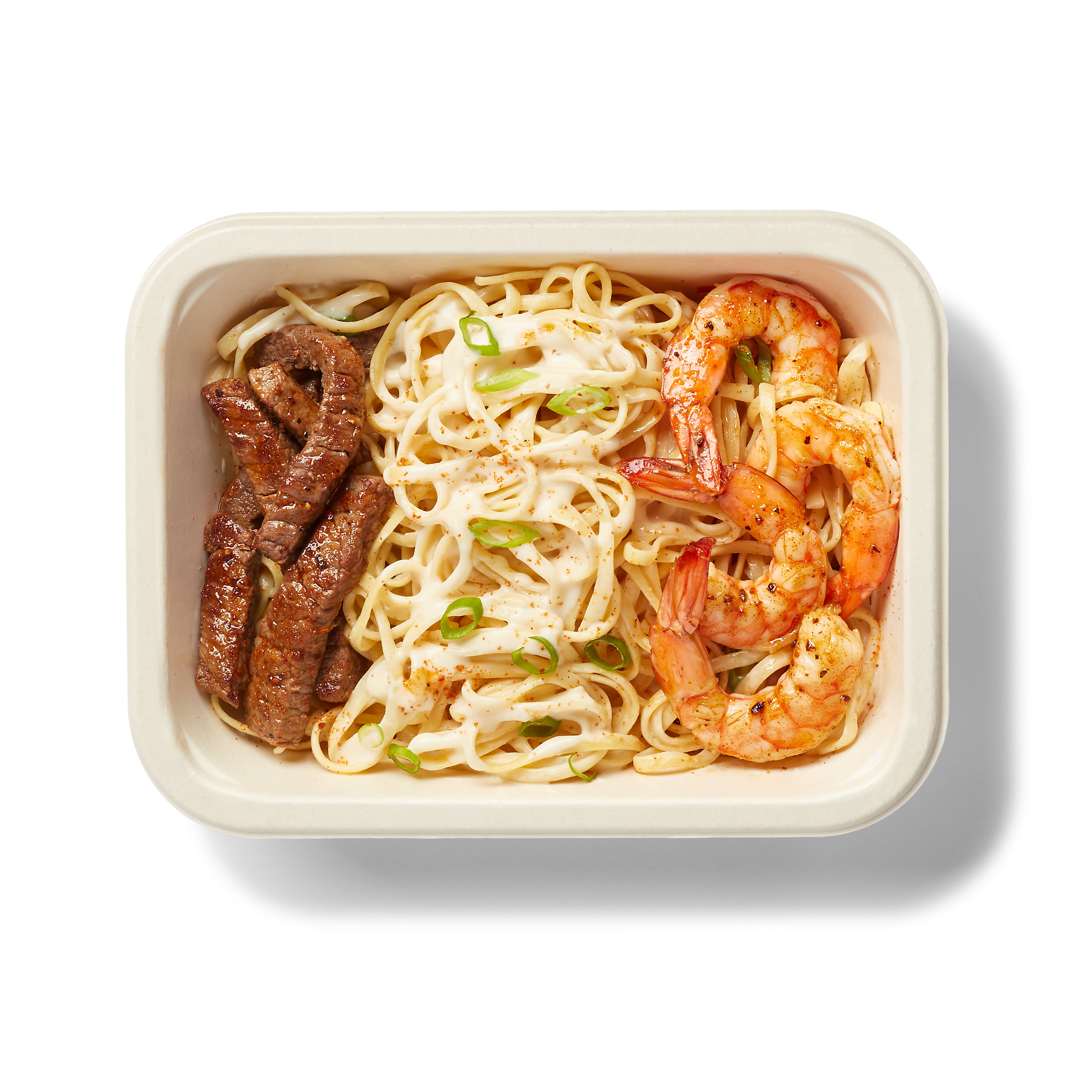 Barquette de linguine cajun prêt-à-manger