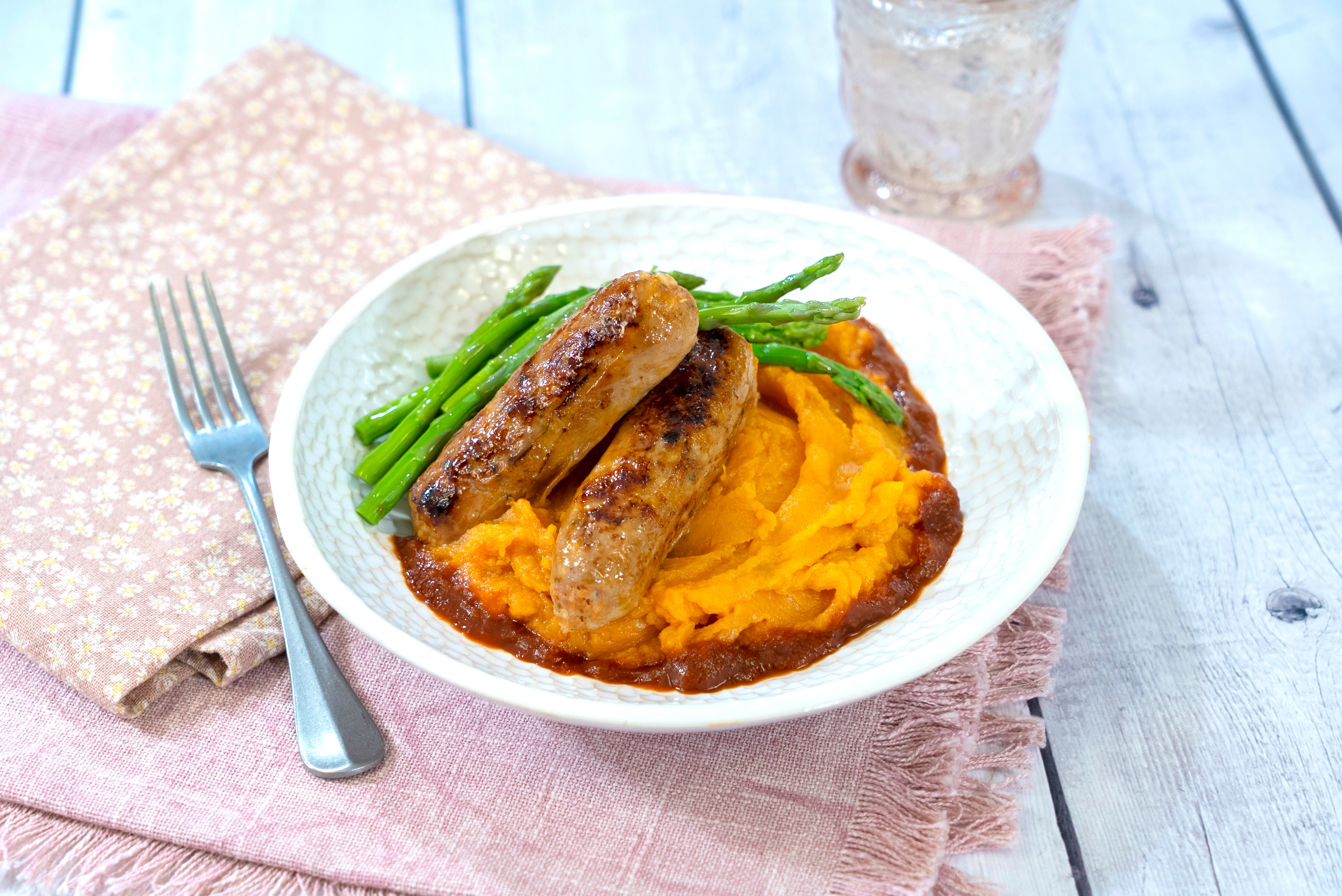 Assiette de purée avec saucisse créole 